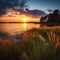 Lake Fausse Pointe Park at sunset