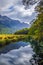 Lake in Fiordland national park, New Zealand