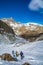 Lake Fiorenza covered with ice on the slopes of Monviso