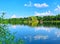 Lake in the forest. Nature of Ukraine