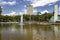 Lake with fountain in Park Santos Dumont, Sao Jose dos Campos, Brazil