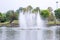 Lake fountain in the Royal flora garden Chiangmai, Thailand