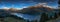 Lake in the French Alps. reflection of the snowy mountains in autumn