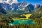 Lake of Fusine (Lago Superiore di Fusine) and the Mountain Range of Mount Mangart, Julian Alps, Tarvisio, Udine province