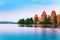 Lake Galve and Trakai castle walls