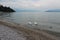 Lake Garda Italy Sirmione cloudy summer day
