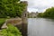 Lake and gardens in irish castle of Johnstown