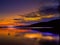 Lake George at sunrise with Loon and clouds