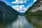 Lake in the Hallstatt mountains in summer on a sunny day