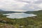 Lake on the Hardanger mountains plateau, Norway, Europe.