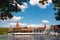 Lake Heviz thermal bath at summer framed by foliage