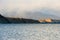 A lake in the Himalayas. Tibet, large lake in the highlands