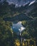 lake hinterer langbathsee in upper austria during summer