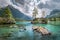 Lake Hintersee near Ramsau at Berchtesgadener Land, Bavaria, Ger