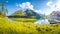 Lake Hintersee in summer, Bavaria, Germany