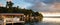 Lake house sunrise panorama