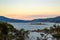 Lake Jindabyne foreshore at dusk in Australia