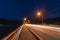 Lake Kawaguchiko Ohashi bridge at night.