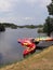 Lake, kayak dock, fresh color