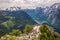 Lake Koenigssee Germany panorama view from Jenner Mountain