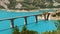 Lake Kremasta and Episkopi bridge in Karpenissi Greece