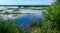 Lake Kugurluy overgrown with aquatic vegetation and white water lily, Ukraine