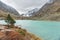 Lake Kuiguk. Peaks of the Altai Mountains. Autumn landscape