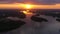 Lake Ladoga at Summer Sunset. Lekhmalakhti Bay. Aerial View