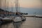 Lake - lago - Garda, Italy. Town of  SalÃ³, lakeside promenade at sunset