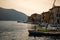 Lake lago Iseo, Italy. Peschiera Maraglio harbour on Monte Isola