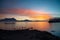 Lake - Lago Maggiore, Italy: Surise light seen from Isola dei Pescatori