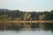 Lake landscape with boats