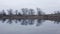 Lake landscape at late autumn - steadicam panning