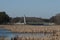 Lake landscape, reed, ripple surface water