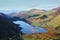 Lake landscape in Welsh valley