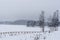 Lake Latvia in winter, which is frozen and snow