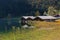 Lake lautersee with boathouses