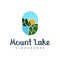 Lake logo design template. Mount Lake vector illustration. Badge design