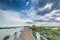 Lake, long corridors, beautiful sky