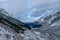 Lake Louise view from the Plain of Six Glaciers trail in early winter.