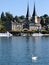 Lake Lucerne, Switzerland Scenic View of a Swan and Hofkirche I