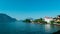 Lake Lucerne in switzerland. View of houses and mountains from the village of Weggis.