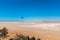 Lake Maclead drone hovering over arid salt lake in Western Australia mirage at horizon