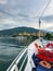 Lake Maggiore and Alps Mountains.