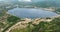 Lake in a mine quarry.