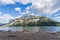 Lake Minnewanka beautiful landscape in summer day. Banff National Park, Canadian Rockies.