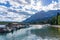 Lake Minnewanka. Famous tourist attraction for leisure activities in Banff National Park