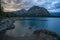 Lake Minnewanka before a rain storm approaches