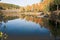 Lake mirror image in fall