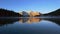 Lake Misurina at sunrise, Dolomite Mountains, Italy